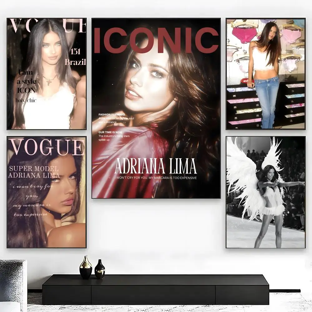 A-Adriana Lima Super Model Poster High Quality Bedroom Living Room Aesthetic Wall Decoration Painting Stickers Gift