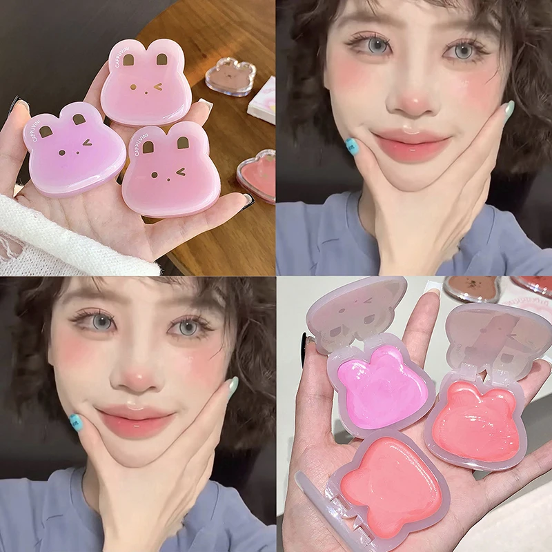 1Pc 1Pc Water Gloss Cheek Cream Monochrome Blush Paste Mud Purple Orange Tint Waterproof Lips Cheek Contour Rouge Makeup