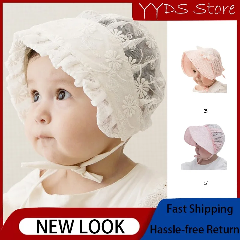 

Newborn Baby Summer Hat: Thin Lace Princess Cap, Cute Girl Infant Beanie, Lightweight, Decorative
