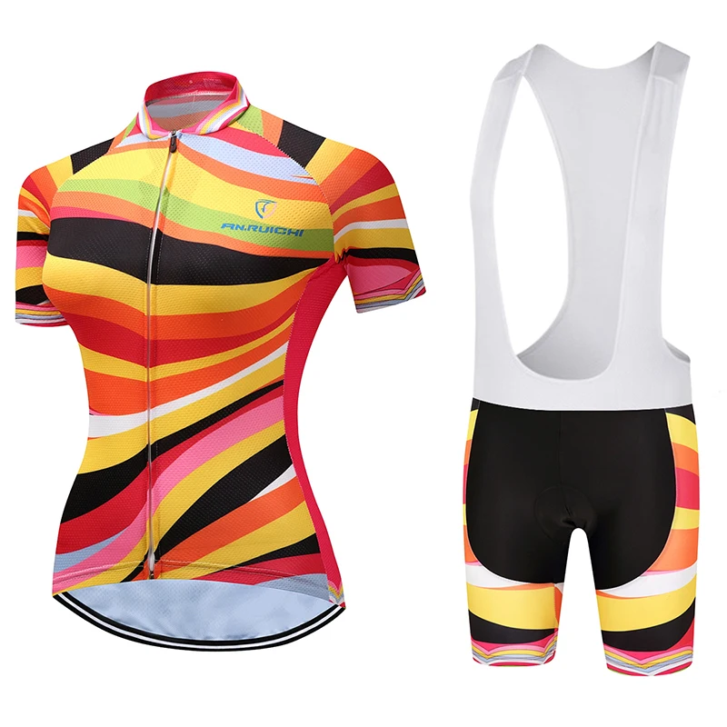 

Women Short Bicycle Cycling Sets Anti-sweat Contrast Color Pattern 3D Padding Cushion Sport Jerseys Customized/Wholesale Service