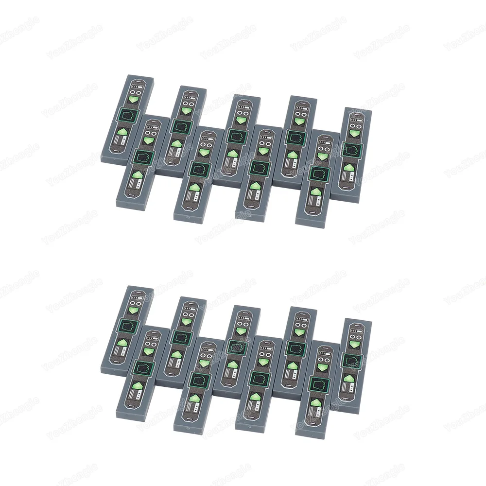 Nadruk dłoni elektroniczny ekran rozpoznawania wzór 2431 klocki do budowy drukowane 1x4 płytki części MOC mechaniczny Model sceny zabawka na prezent