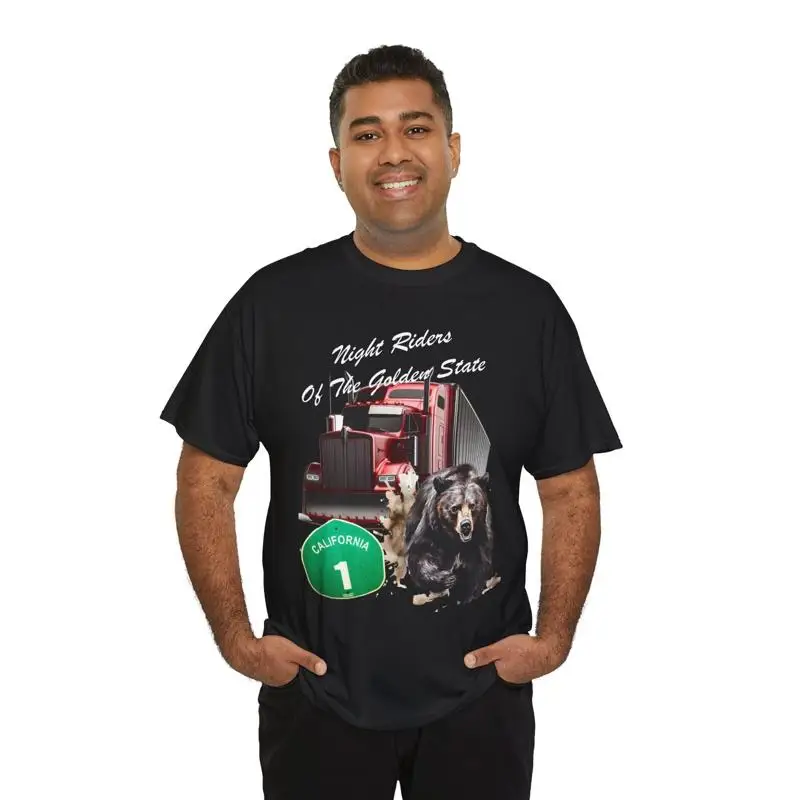 

Semi Truck T Shirt Night Riders Of The Golden State Highways Big Rig Trucks