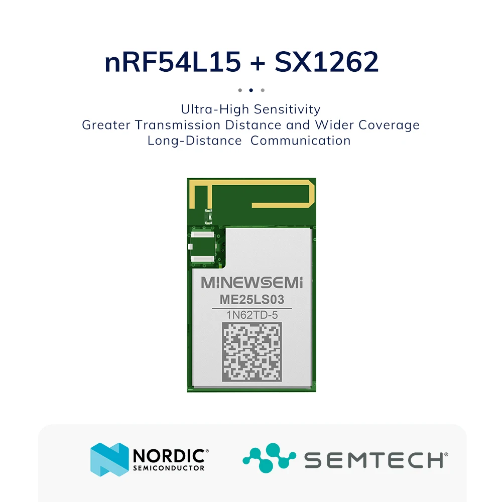 ME25LS03 SX1262 NRF54L15 Long Range LoRa Module USB UART TXCO LoRaWan BLE 6.0 Dual Core 868/915 mhz Wireless Module