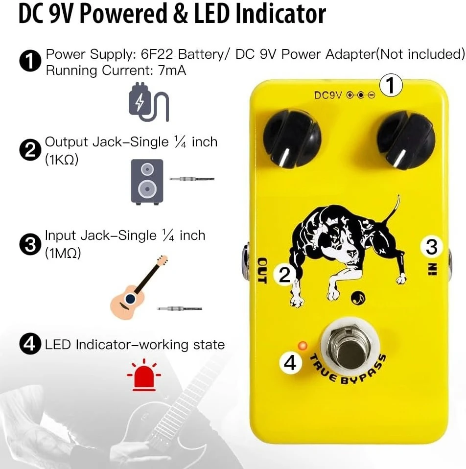 دواسة تأثير محبوب قديم أمبير دوائر كهروضوئية اهتزاز لتأثير الجيتار الكهربائي - الالتفافية الحقيقية (JF-09) #6