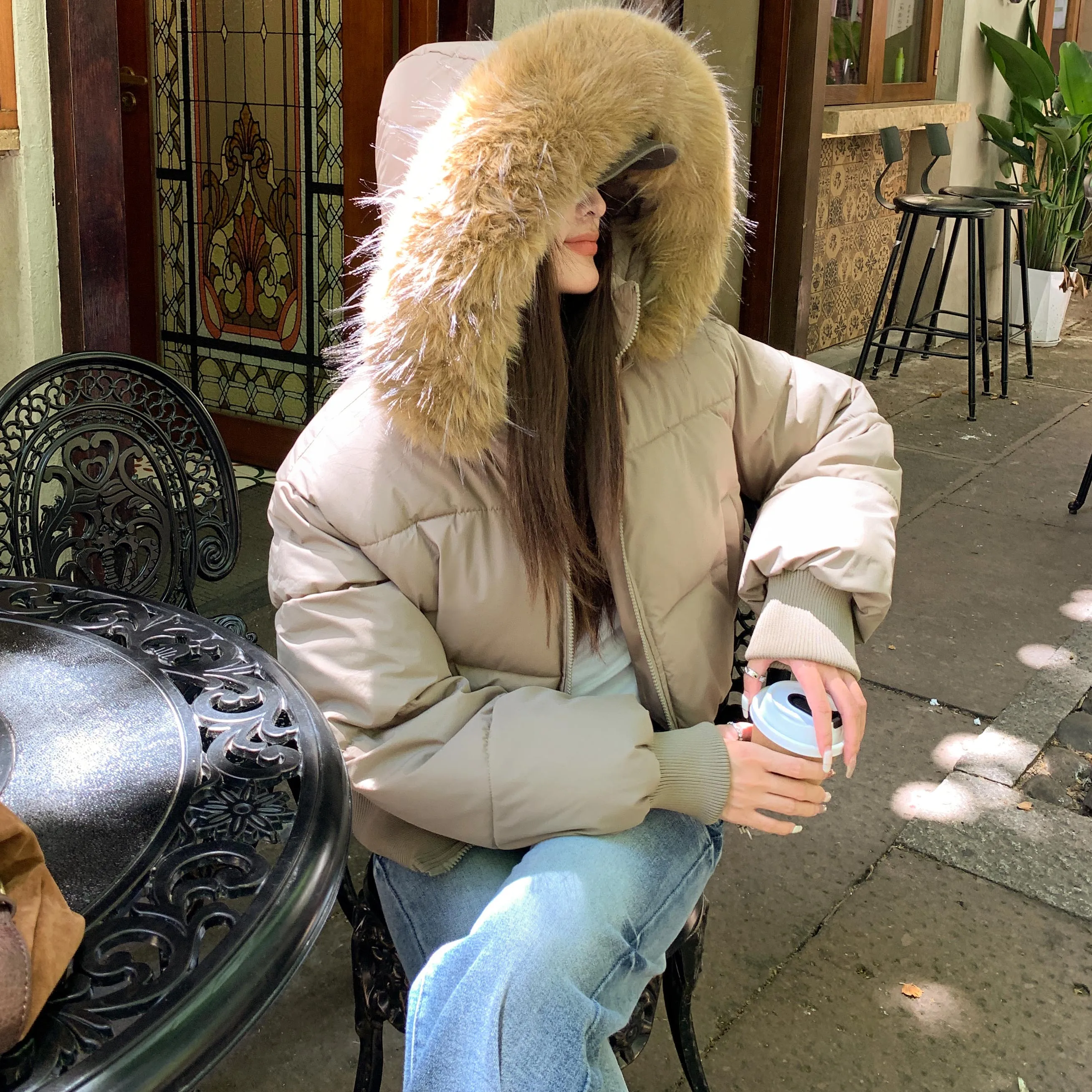 

Parka Real Fox Fur Woman Womens Practical Functional Useful Handy Convenient Serviceable Utilitarian Beneficial Advantageous Gym