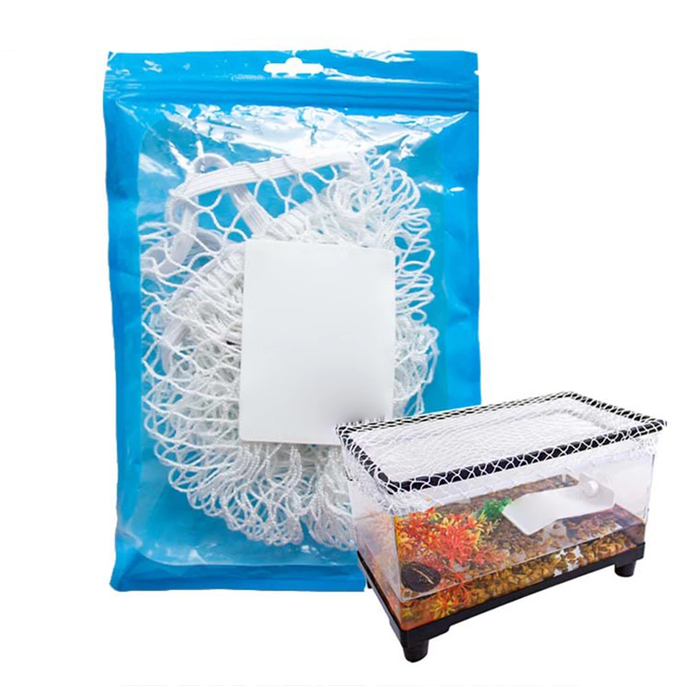 

Aquarium Screen Net Reptile Escape Proof Net With Locking Buckle Elastic Rope Fish Tank Covering For Anti Shrimp Jumping