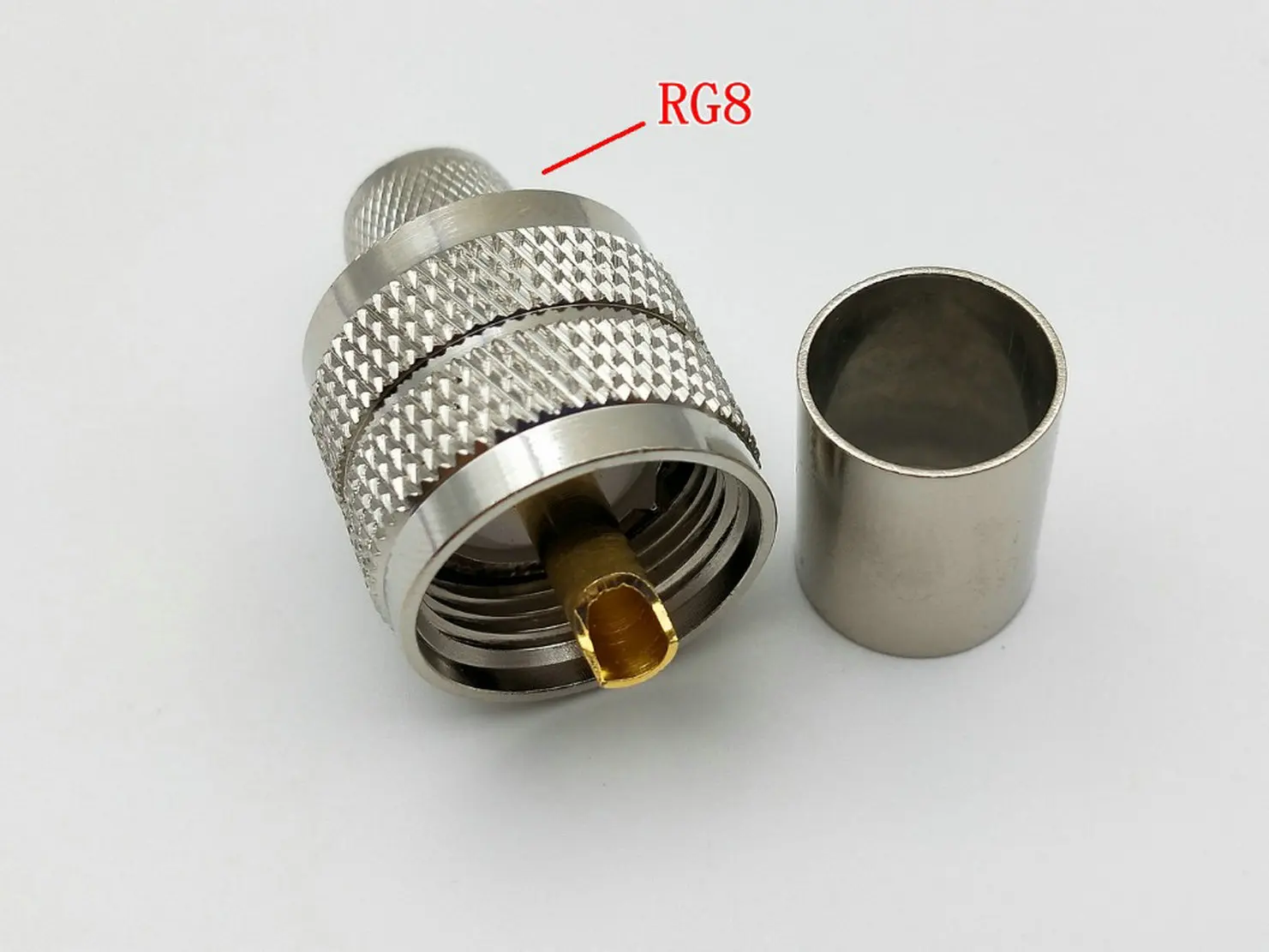 Imagem -06 - Conector Coaxial de Latão rf Plugue Macho Crimp Conector de Cabo Pl259 Uhf Rg316 Rg58 Rg6 Rg8 50 Pcs