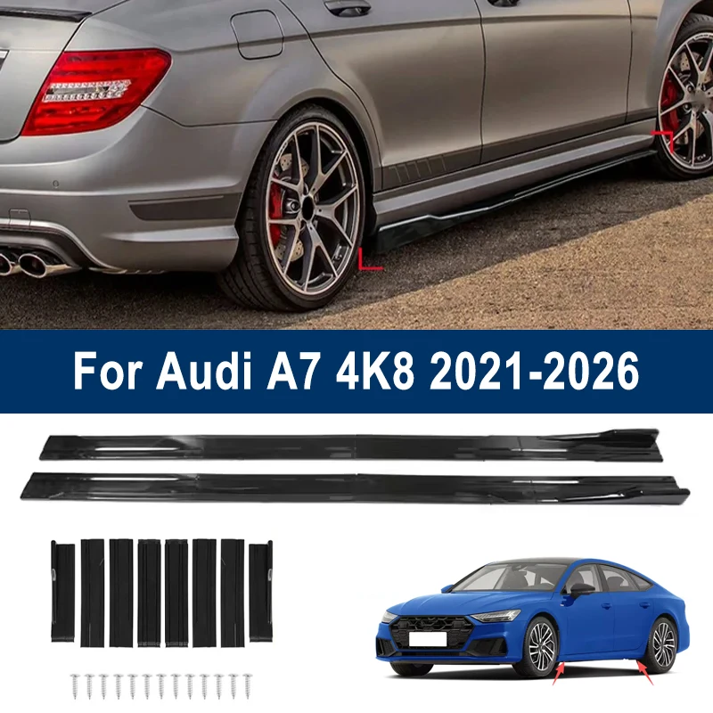 

Для Audi A7 4K8 2021-2026 2022 2023: Комплект из 8 модифицированных элементов для тюнинга кузова — боковые сплиттеры, расширенные боковые спойлеры, спортивный обвес, накладки на бампер