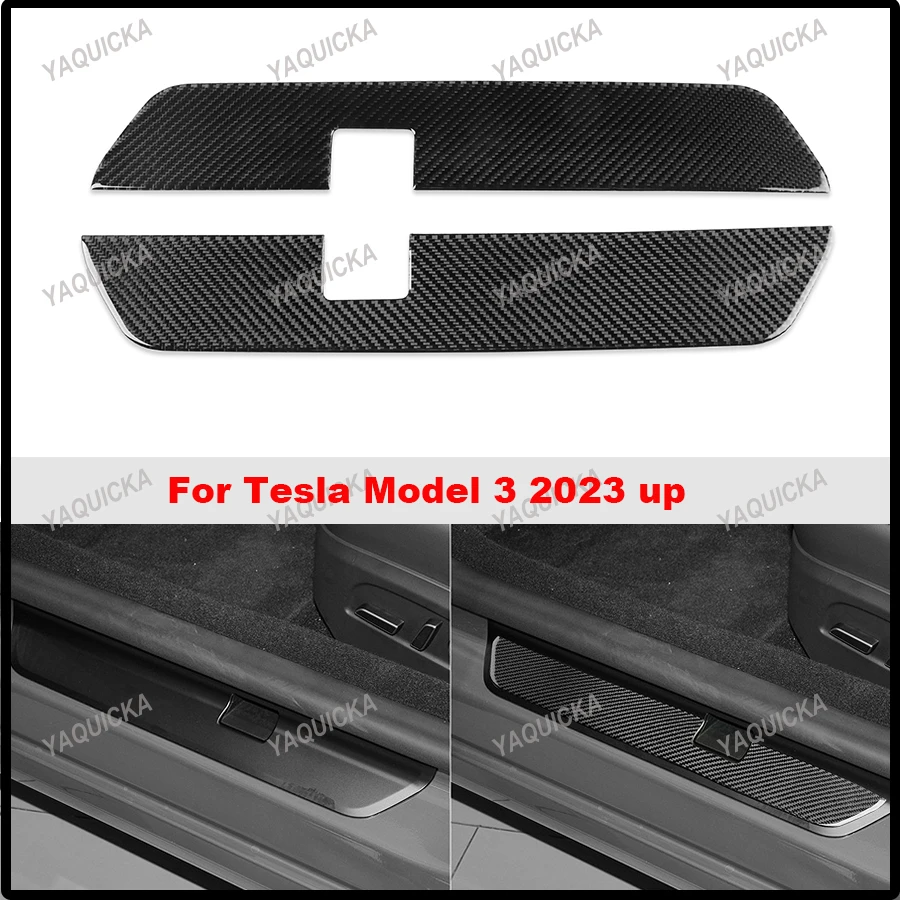 

Car Front Door Plate Sill Decoration Stickers For Tesla Model 3 2023 Up Auto Styling Accessories