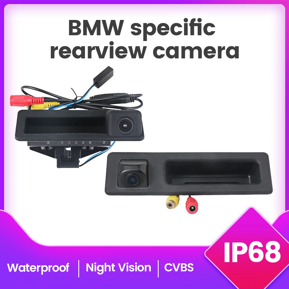 HD Car Reverse Backup Trunk Handle CVBS Camera For BMW E39 E53 E82 E88 E84 E90 E91 E92 E93 E60 E61 E70 E71 F30 F31 F34 F10 F11