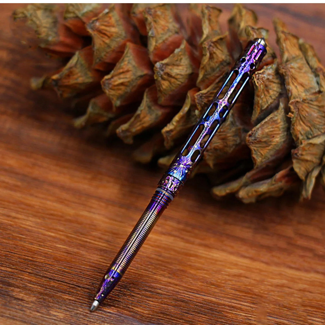 1 Piece titanium alloy hand engraved starry night signature pen tactical mini pen for gift