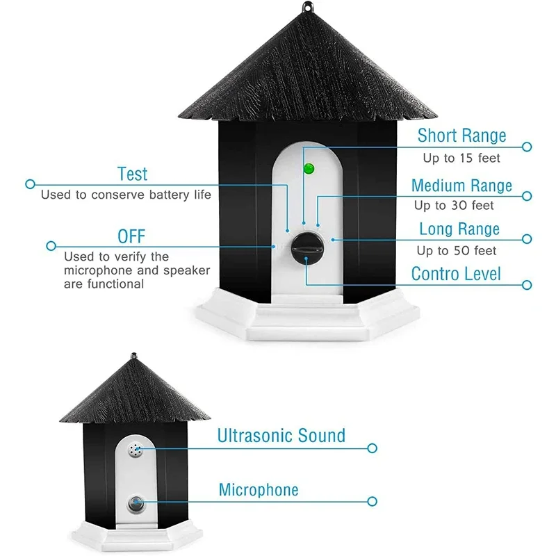 Outdoor Anti Barking Device Dog Barking Control Devices Ultrasonic Deterrent Stop Dog Device Up To 50 Ft