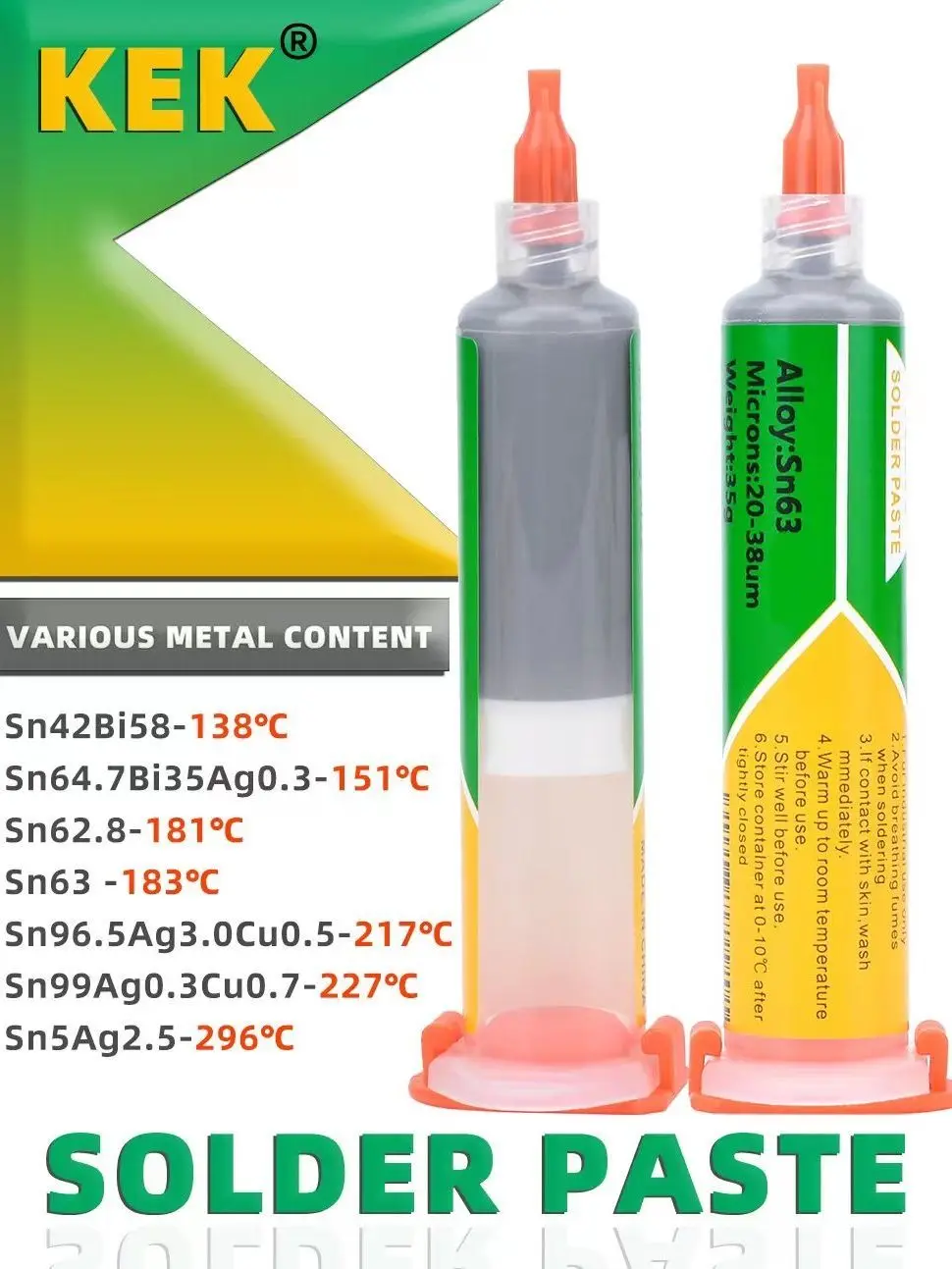 Needle-tube Type Lead-free Low Temperature Solder Paste Sn42Bi58 Melting Point 138℃ Patch Repair Low Temperature Solder Paste