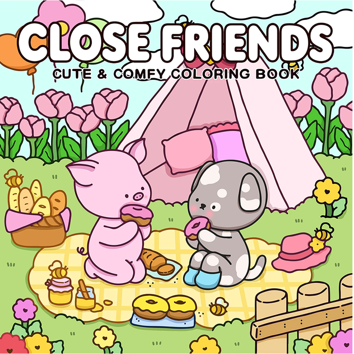 CLOSE FRIENDS Coloring Book for Adult Featuring Bold-easy Pattern for Relaxation Kids Educational DIY Painting Drawing Book
