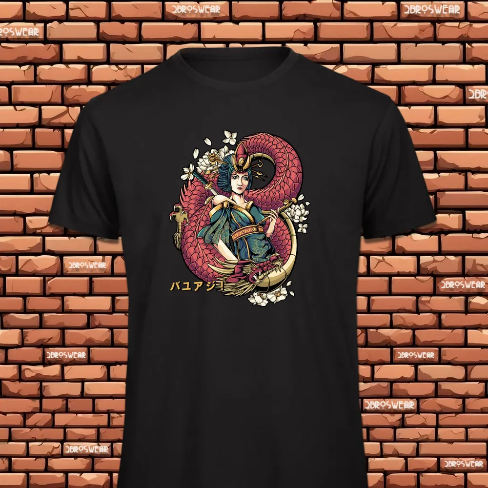 Geisha Red Dragon T-shirt Anime Graphic T-shirts For Men Clothing Women Tees Y2K Tops Unisex Summer Short Sleeve