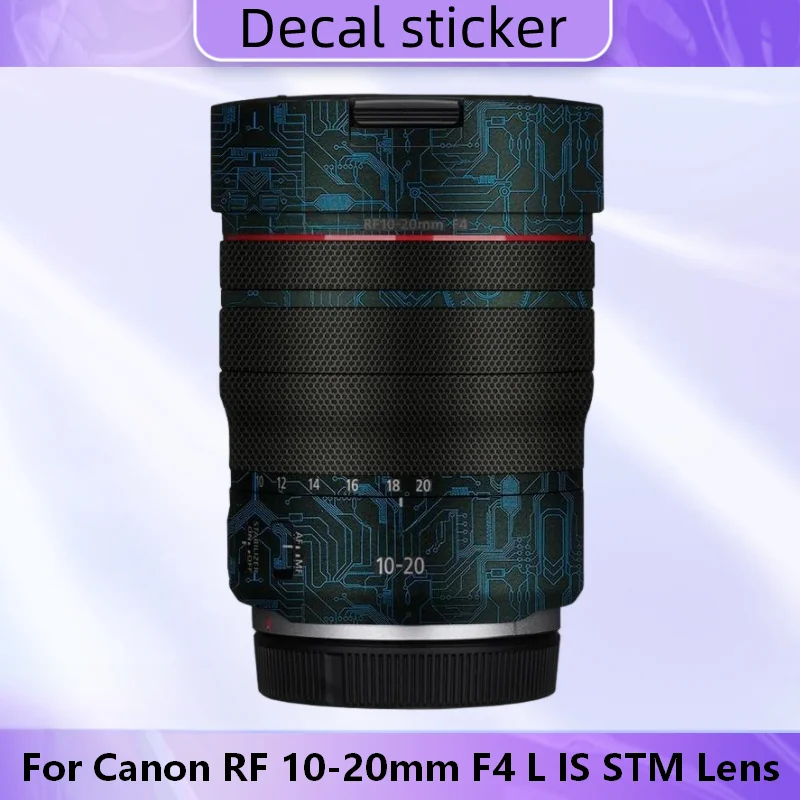 Autocollant d'objectif pour Canon 10-20 F4 L, Film d'enveloppe en vinyle, autocollant de protection du corps de lentille, manteau de protection RF 10-20mm F4 L IS STM