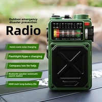 Hand-operated Emergency Solar Bluetooth Outdoor Camping Alarm Radio Multi-band Earthquake Prevention Solar Radio