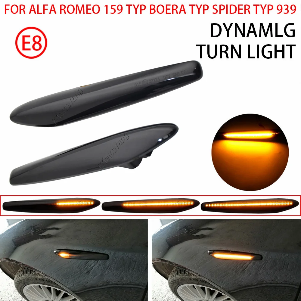 2pcs For Alfa Romeo 159 2005-2012 Sportwagon Boera Spider 939 Turn Signal Side Indicator Blinker Lamp Car Light Accessories Auto