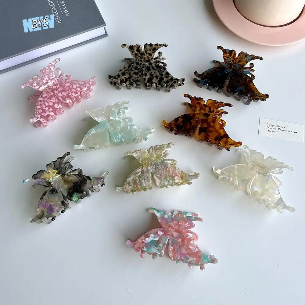 

Cute Acetic Acid Butterfly Grab Clip Colorful Headdress Women Hair Claw Korean Style Shark Clip Children