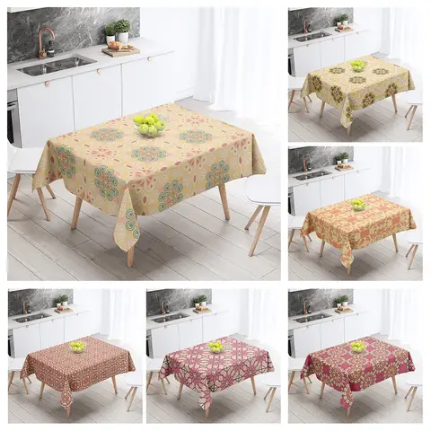 Restaurant decoration and home tablecloths with rectangular tablecloth accessories, waterproof fabric, stain-resistant tableclot