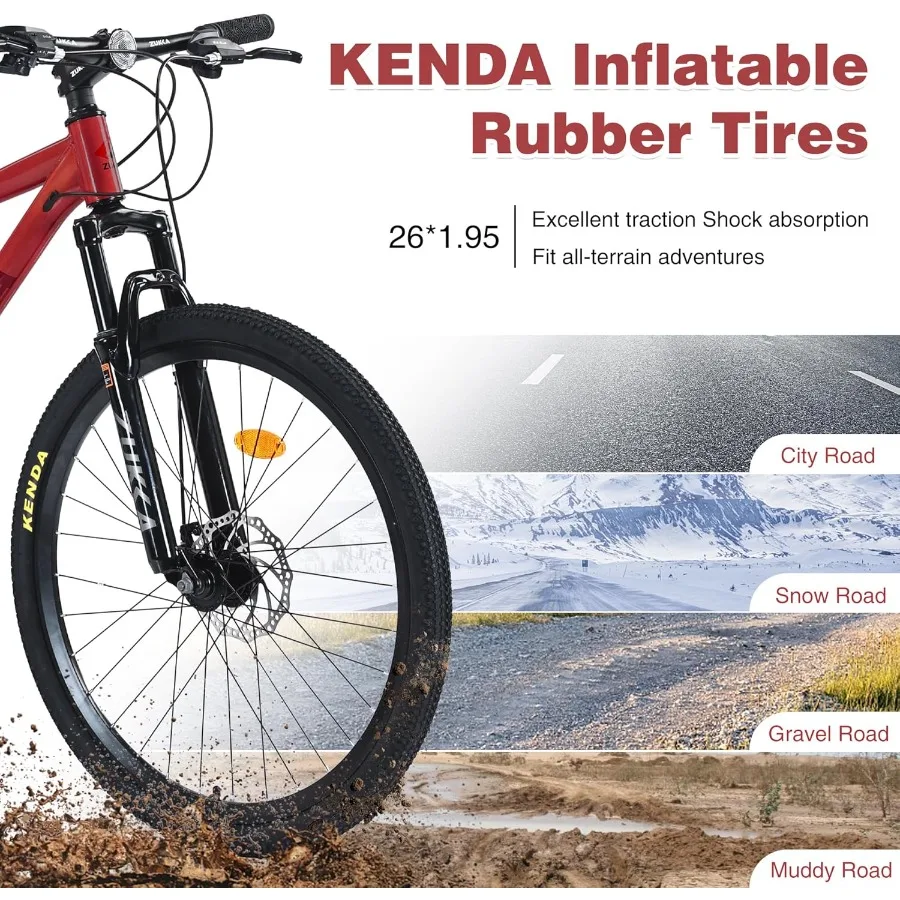 26 بوصة دراجة هوائية جبلية 24 سرعة دراجة هوائية جبلية إطار فولاذي دراجة الكبار مع شوكة تعليق فرامل قرصية مزدوجة للمرأة الرجال مول