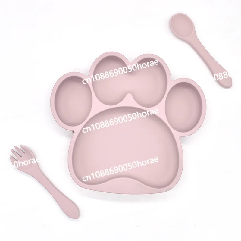 Silicone Baby Bear Paw Dish, Anti Drop Baby Food Bowl, Suction Cup, Heat-resistant Tableware