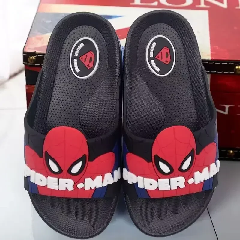 Disney Children\'s Slippers Summer Boys Indoor Bath Slippers Soft Sole Anti-skid Cartoon Spider-Man Boys Outside Beach Sandals