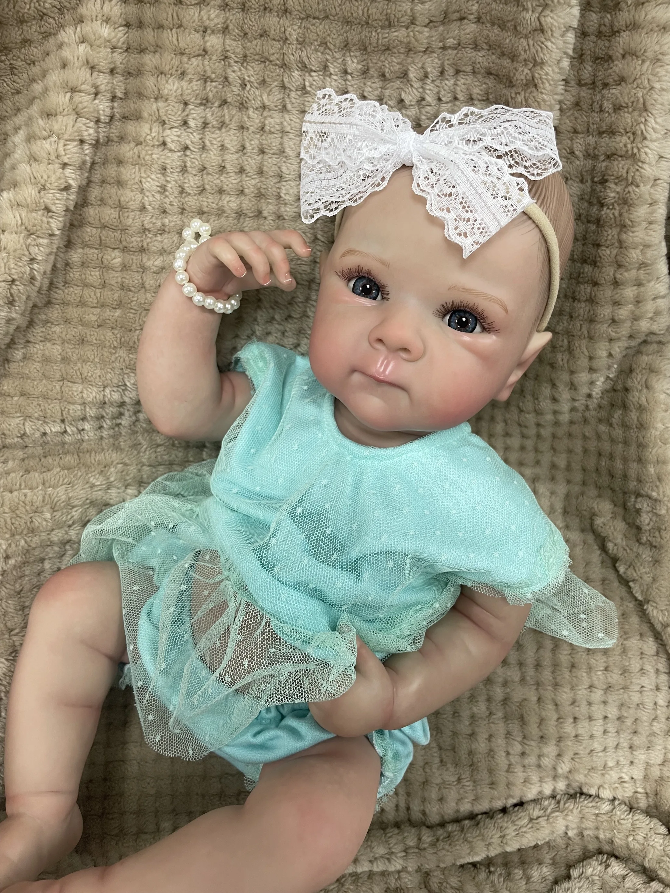 18 Zoll entzückende gemalte wieder geborene Puppe Bettie Silikon Vinyl Mädchen Neugeborene lebensechte 3D-Haut sichtbare Adern Sammler kunst puppen