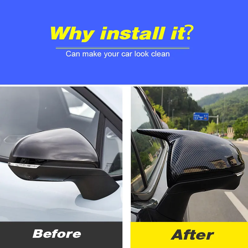 Vtear Car Rear Reversing Mirror Cover Rearview Mirror Shell Exterior Trim Sticker Decoration Accessories For Changan Uni-t 2024