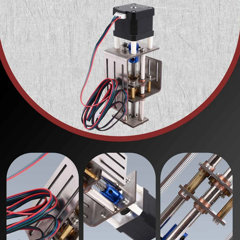 CNC Z-Axis Sliding Table CNC Router Kit DIY Milling Small Transmission Module 100Mm Distance Wood Miller Z Axis Motor