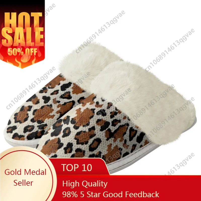 

Christmas Leopard Print Elk Head Slippers Mens Womens Home Cotton Plush Bedroom Keep Warm Custom Thermal Lightweight Slipper