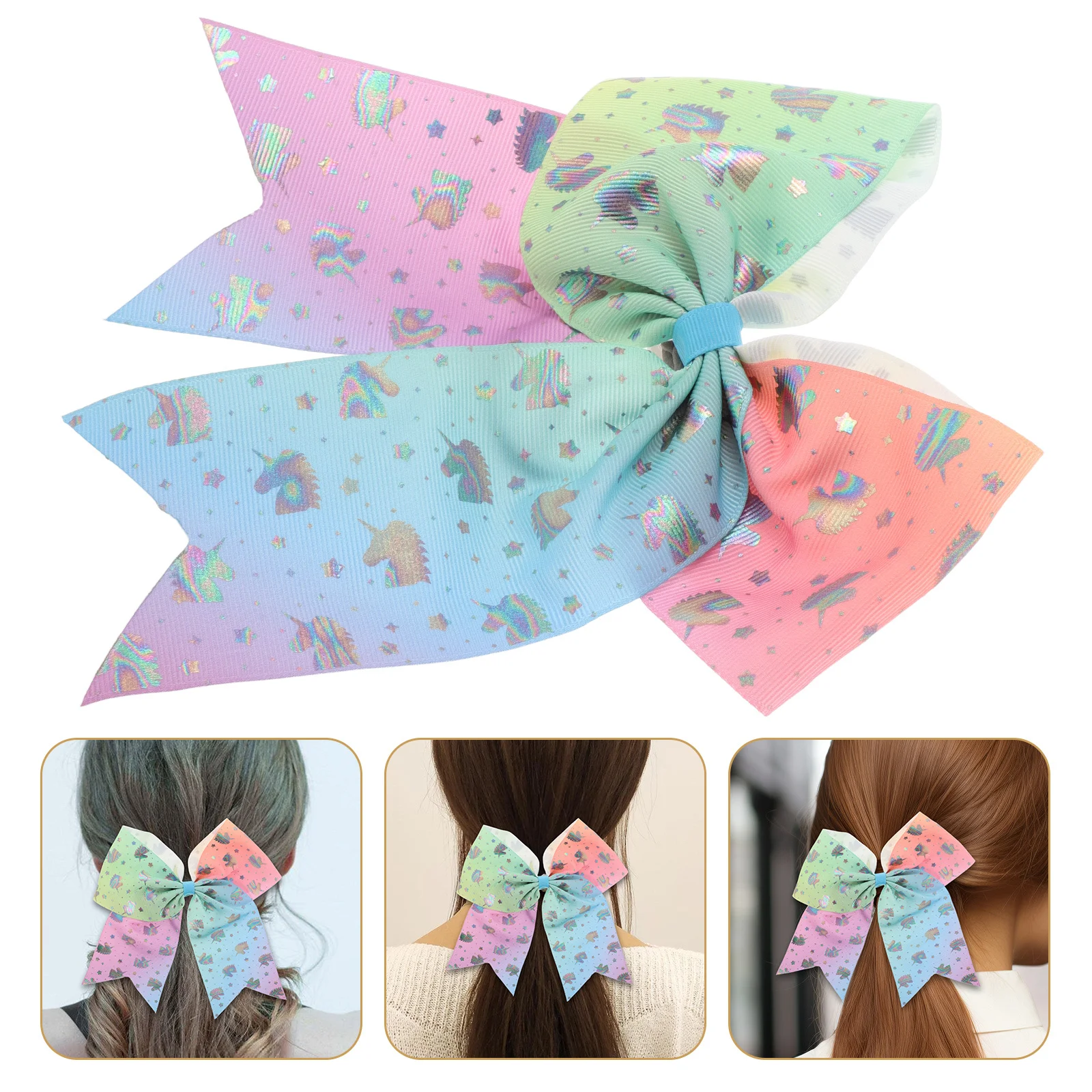 Elastic Hair Ties Large Bow Decorative Element for Hairstyles Comfortable Secure Hold for Fine Thin Hair Ponytail Holder