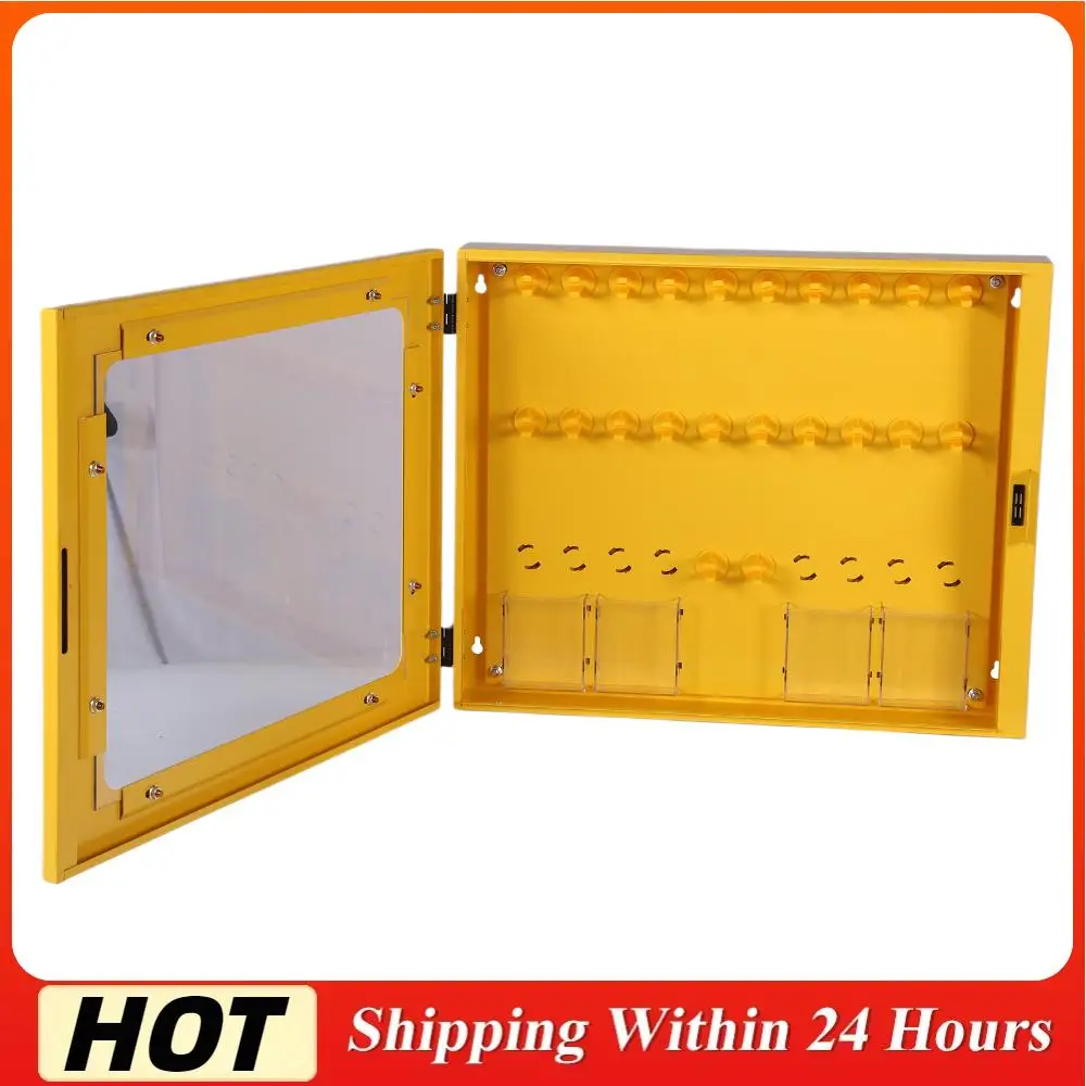 

Станция блокировки и маркировки (Lock Out Tag Out) с 20 навесными замками, 6 защелками, 60 бирками. Комплект безопасности LOTO для электрических работ.