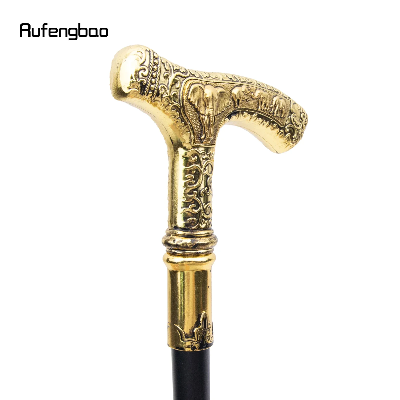 Golden Elephant Luxury Pattern Walking Stick Party Fashion Elegant Walking Stick Decorative Cospaly Cane Knob Crosier 89cm