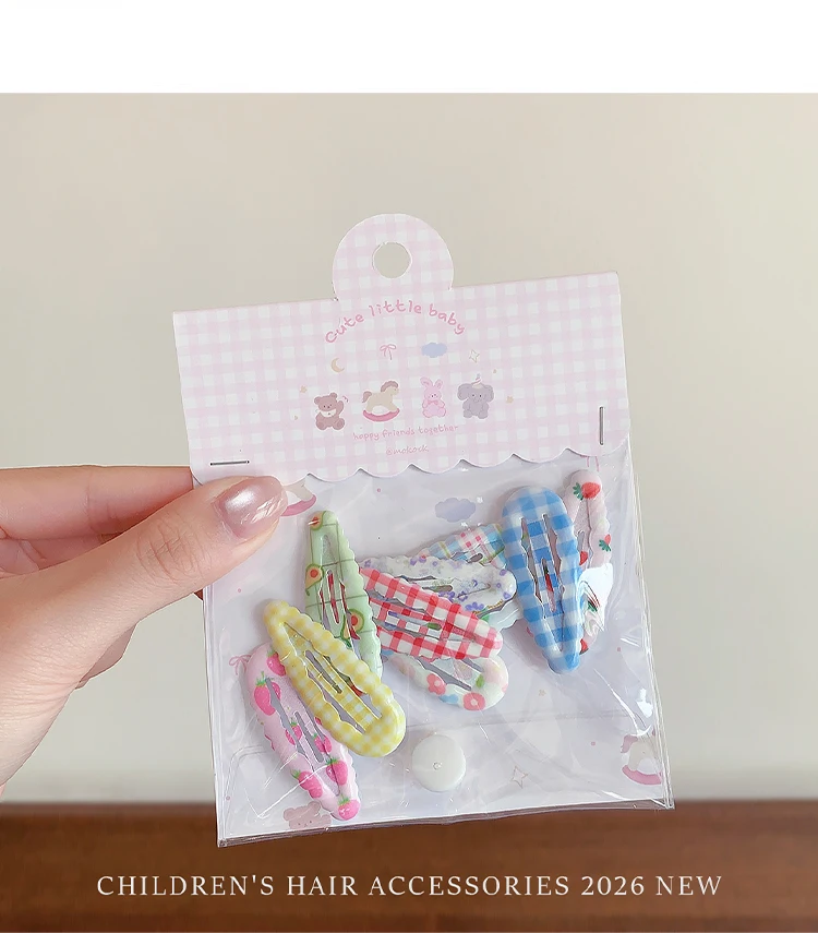 10er-Set Niedliche Blumen- und Frucht-Haarspangen für Kleinkinder, Schonende Wellenkanten-Haarklammern für Baby- und Kinderfransen – Detail 4