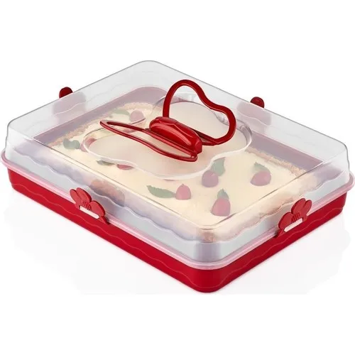 Qlux Cake Pastry Storage and Transport Container Red L-00587-K1