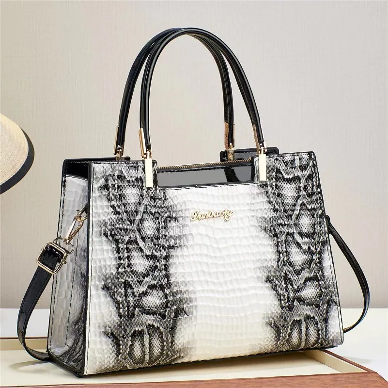 

Designer Luxury Female Crossbody Bags for Women Crocodile Pattern Shopping Tote Bag Fashion Large Capacity Shoulder Handbags
