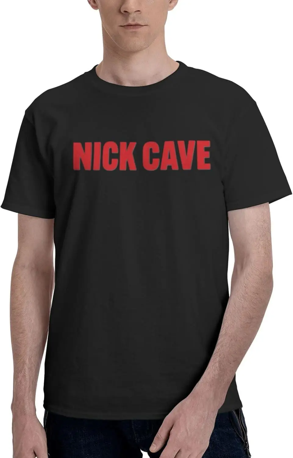 Nick Music Cave Shirt T-Shirt stampata a maniche corte in cotone da uomo T-Shirt Casual T-Shirt girocollo top nero