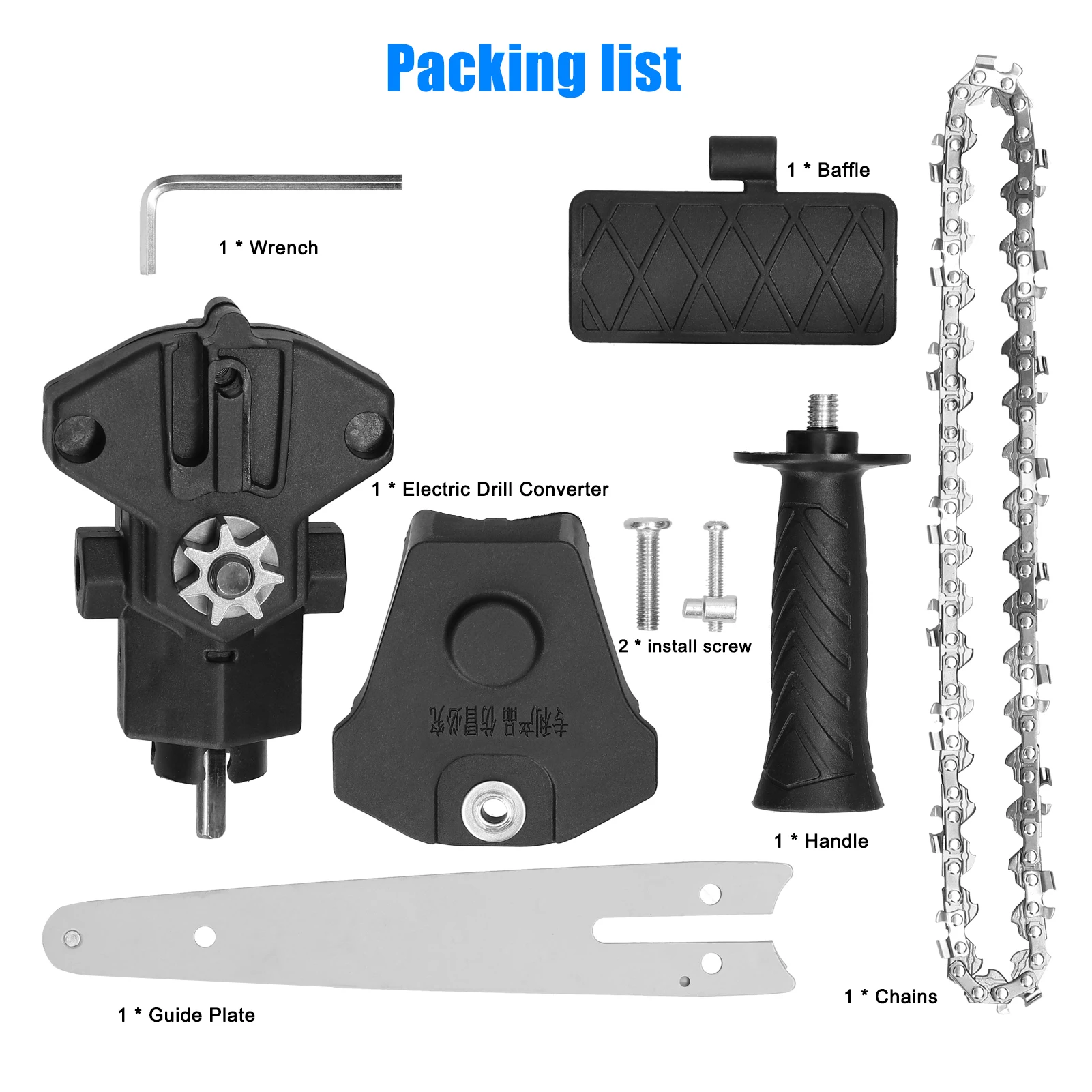 6 Inch Electric Drill Modified Chainsaw Tool Attachment Practical Chainsaws Accessory Modified Drill Tool Set