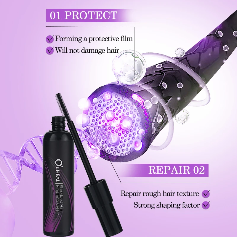 O'CHEAL 30 جرام كريم تشطيب الشعر الممزق 3 قطعة عصا شمع الشعر إصلاح شمع الشعر الضالة المضاد للتجعد كريم عصا تصفيف طويل الأمد