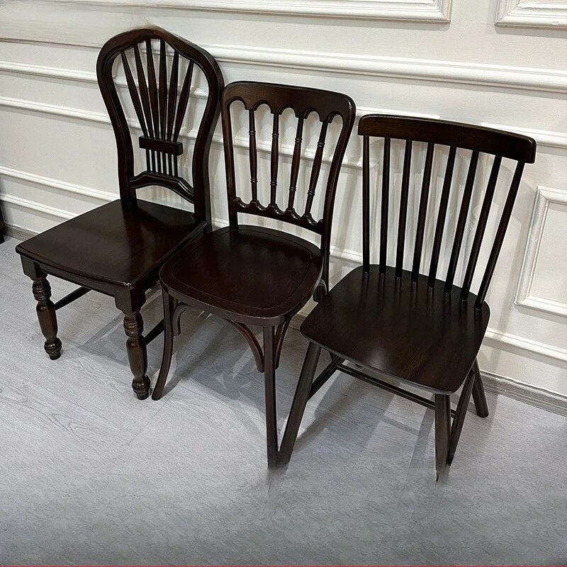 

Dining chair French style, solid wood comb dressing table, stool desk chair, flat panel