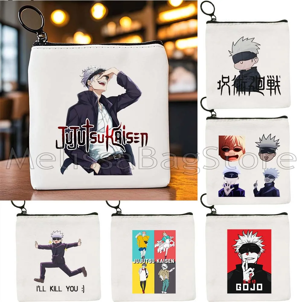 

Anime Gojo Saturo Jujutsu Kaisen Anime Sukuna Fan Gifts Satoru Cute Cartoon Manga Canvas Key Coin Purse Cute Bag Wallet Pouch