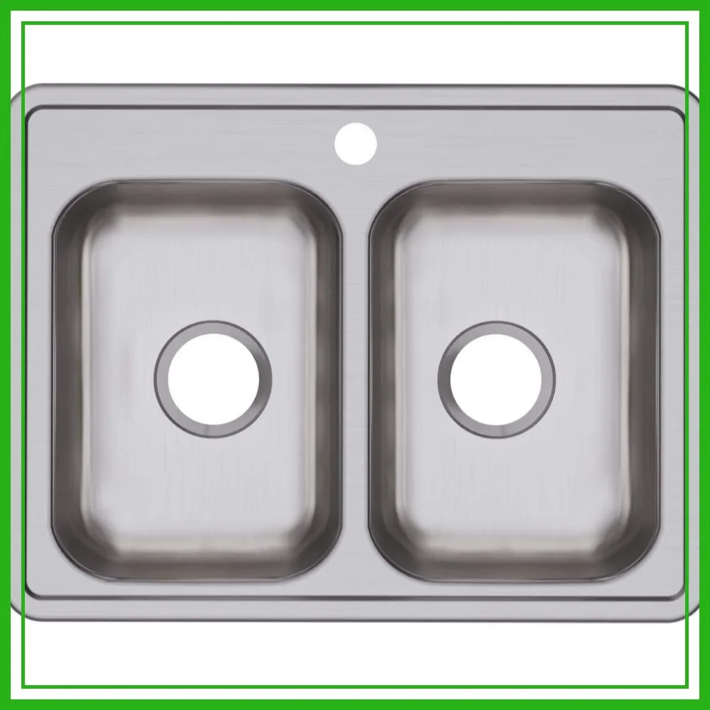 

Двойная встраиваемая кухонная мойка из нержавеющей стали 25x19x6.25 дюймов