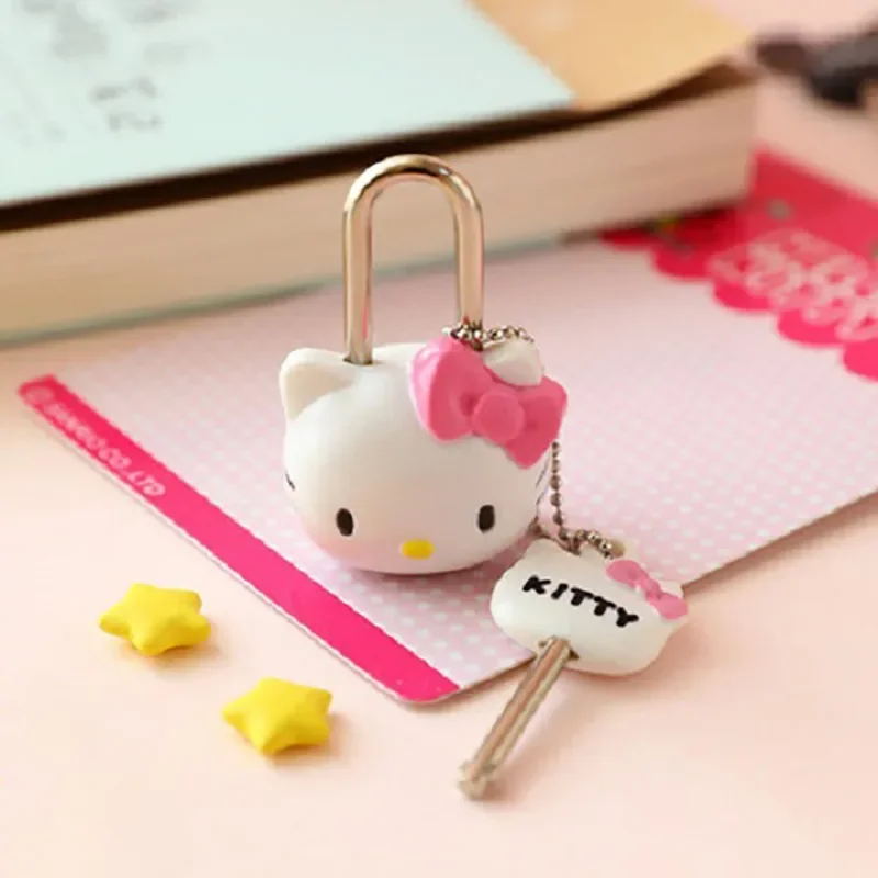 Sanrio Hello Kitty Melody Padlock Diary Lock Cartoon Zipper Bag Backpack Handbag Drawer Cabinet Luggage Mini Plastic Lock Tools