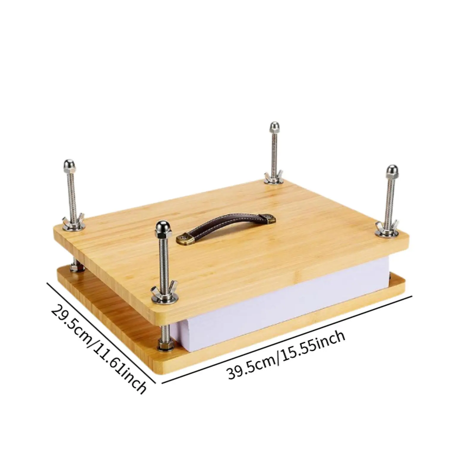 Bamboo Wood Book Press Binding Tool with Handle Portable Book Binding Machine for Home Office Desktop Photo Album Card DIY Gift