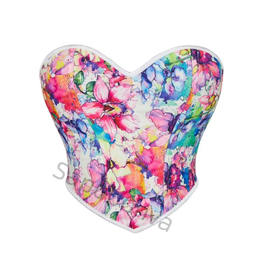 

Корсет для женщин Топы с бретелями Винтаж Ренессанс на шнуровке Средневековый укороченный топ на талии Розовый