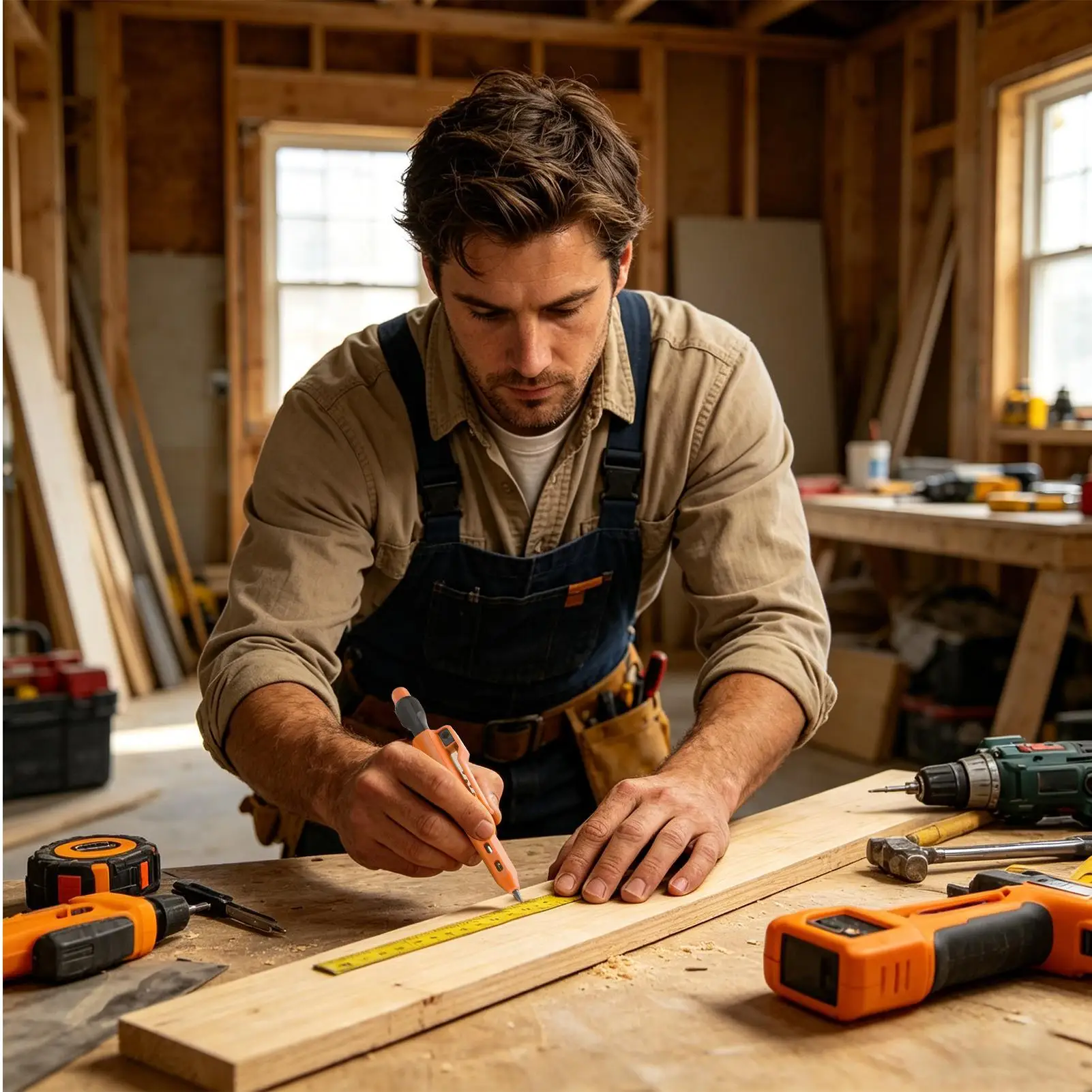 

Механический карандаш для плотников, маркер для разметки, механический чертежный карандаш для мастерских, дома, сантехники, гипсокартона и промышленности