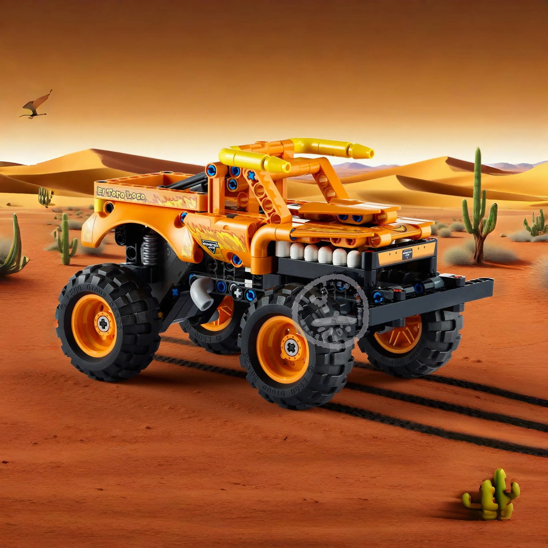 

Multi-form MOC crazy bigfoot bull off-road vehicle truck toy set, retractable motor vehicle toy set, gift