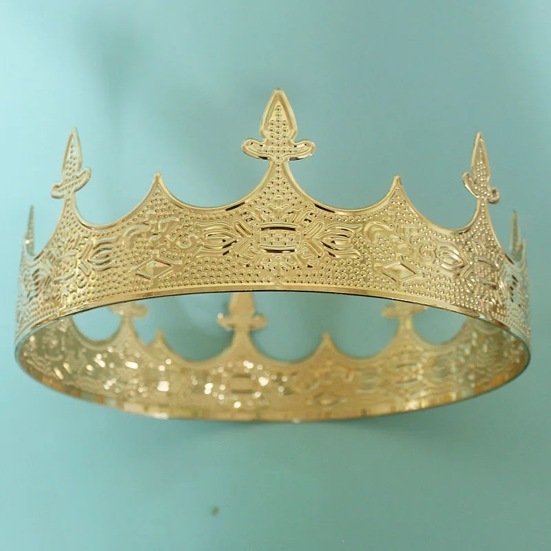 خمر تاج الشعر المستديرة التيجان الصليب الملكة تيارا باندانا إكسسوارات الشعر للنساء رجل زي تأثيري الشعر مجوهرات #5