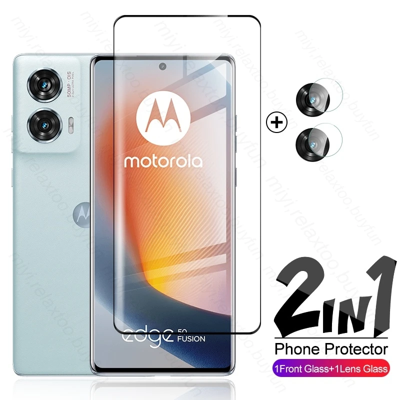 2In1 Protective Glass For Motorola Edge 50 Fusion 5G 2024 Curved Tempered Glass MotorolaEdge50 Pro Ultra Camera Screen Protector